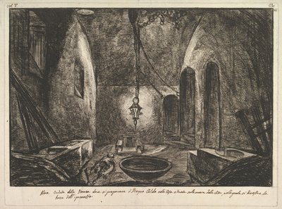 Utsikt över Pompeji En annan utsikt över rummet där Bogno Caldo förbereddes. . . .n.d. av Francesco Piranesi