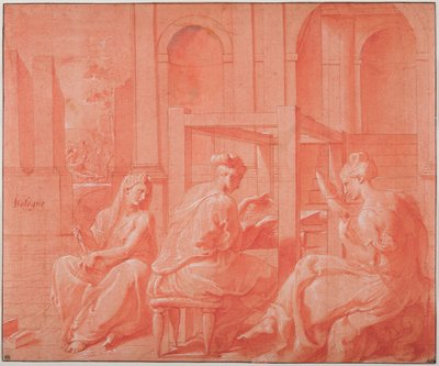 Alcytoe und ihre Schwestern av Francesco Primaticcio