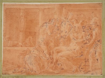Odysseus wäscht seine Hände av Francesco Primaticcio
