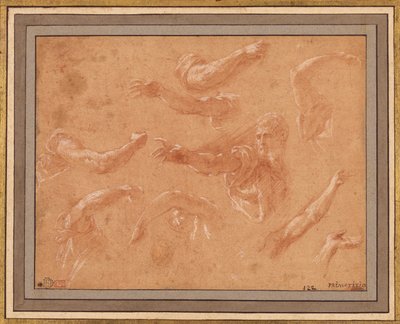 Studie von Gottvater mit Engeln av Francesco Primaticcio