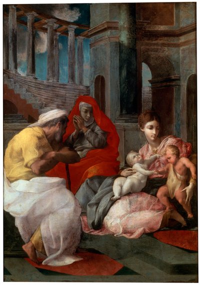 Den heliga familjen med Johannes Döparen och Saint Elizabeth, 1541 av Francesco Primaticcio