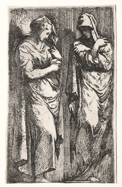Två romerska kvinnor. av Francesco Primaticcio
