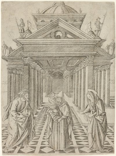 Presentationen i templet, tallrik fyra från Jungfruns liv och Kristus av Francesco Rosselli
