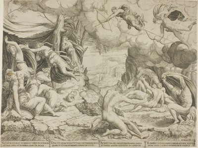 Niobes barns död av Francesco Salviati