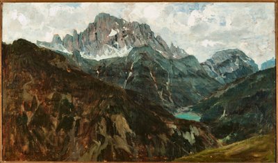 Bergslandskap, Monte Civetta, Italien (olja på duk av Francesco Sartorelli