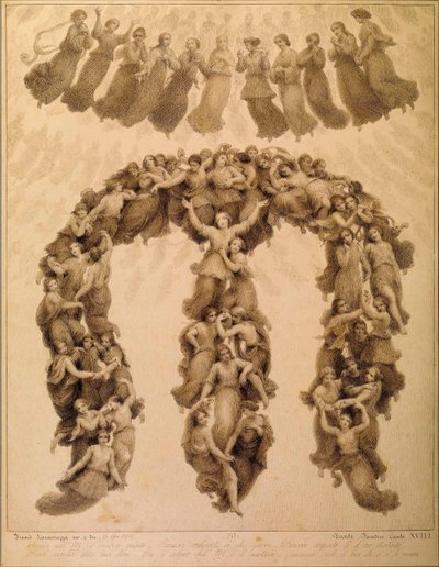 Illustration till den gudomliga komedin av Dante Alighieri Paradiso canto XVIII av Francesco Scaramuzza