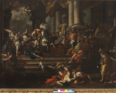 Heliodorus utvisad från Jerusalems tempel, 1720-24 av Francesco Solimena