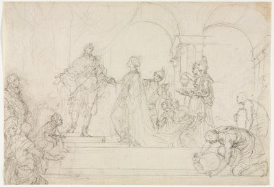 Möte av Salomo och drottning av Saba. av Francesco Solimena