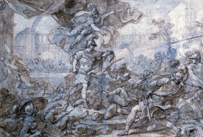 Perseus håller upp huvudet av Medusa, 1700-talet av Francesco Solimena