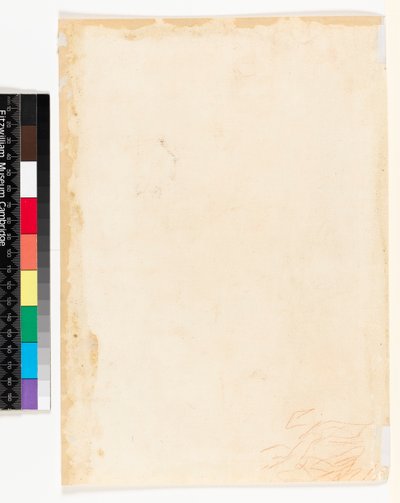 Recto: Studieblad. Verso: Lite bläckklotter, möjligen en draperistudie? 1700-1799 av Francesco Solimena