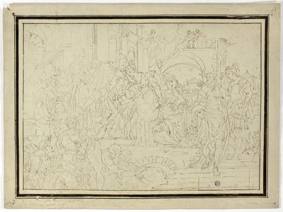 Linjal Mottagande dam av Francesco Solimena