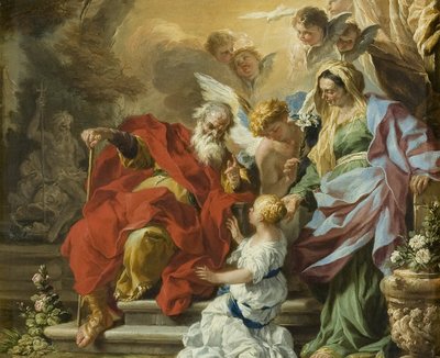 The Education of the Virgin, ca 1680 (olja på koppar) av Francesco Solimena