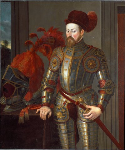 Porträtt av Ferdinand av Tyrolen (Ferdinand II ärkehertig av Österrike), efter 1546 (målning) av Francesco Terzio
