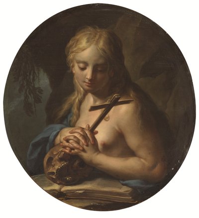 Den ångerfulla Magdalena (olja) av Francesco Trevisani