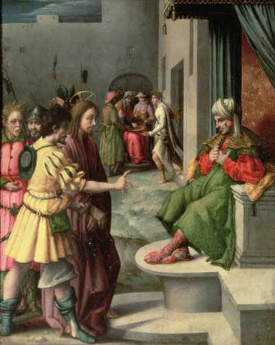 Kristus före Kaifas av Francesco Ubertini Bacchiacca