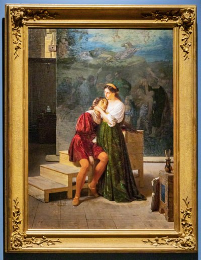 Raphael och Fornarina av Francesco Valaperta