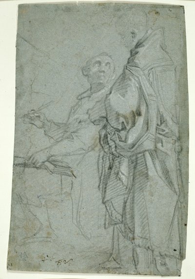 Two Ecclesiastics: Study for the Disputation on the Holy Sacrament, 1606-10 av Francesco Vanni