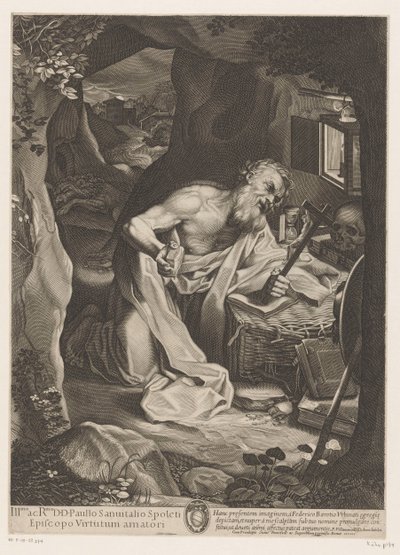 Saint Hieronymus i vildmarken av Francesco Villamena