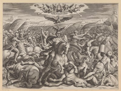 Slaget vid Gaugamela av Francesco Villamena