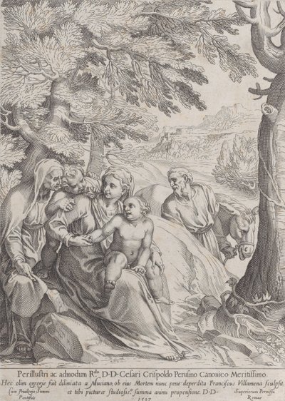 Resten på flyget till Egypten, 1597. av Francesco Villamena