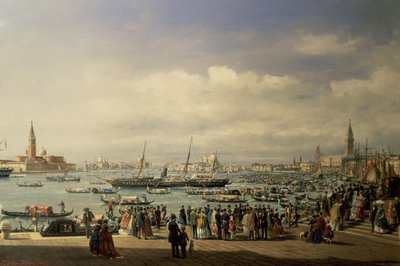 Napoleon III anländer till Venedig av Francesco Zanin
