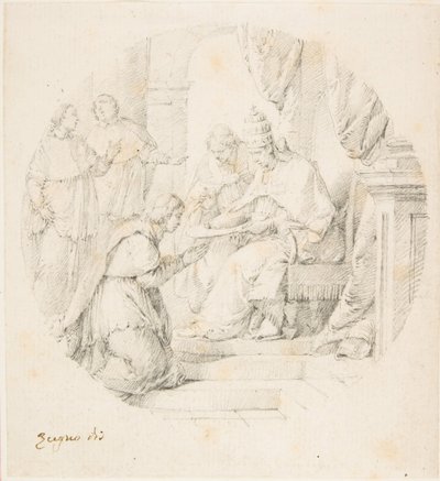 Angelo Maria Querini skapade kardinal av Benedikt XIII, 1709-87. av Francesco Zugno