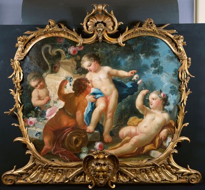 En Overdoor med Putti Disporting av Francesco de Mura