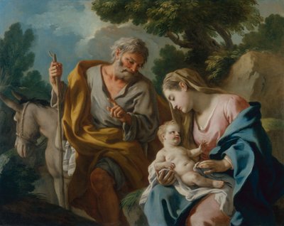 Vila på flyget till Egypten (olja på duk) av Francesco de Mura