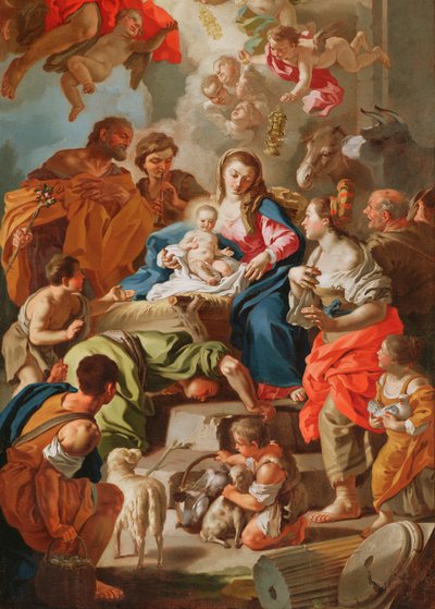 Tillbedjan av herdarna av Francesco de Mura