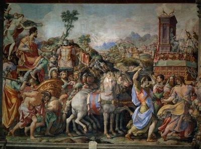 Marcus Furius Camillus triumf (447-365 f.Kr.), från Sala dell