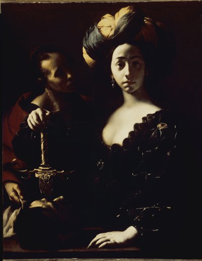 Judith och huvudet av Holoferne (olja på duk av Francesco del Cairo