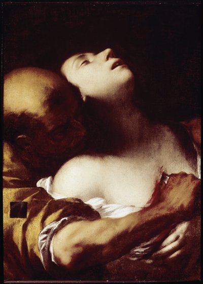 Sankt Agnes martyrskap (olja på duk av Francesco del Cairo