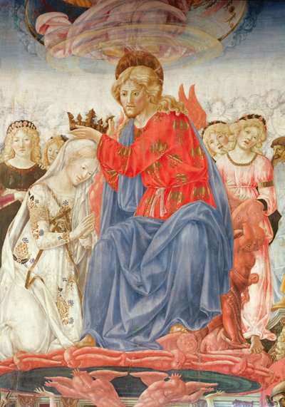 Detalj av Jungfruns kröning (olja på panel) av Francesco di Giorgio Martini