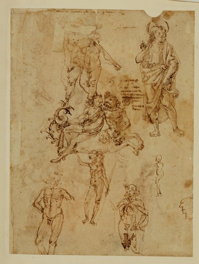 Kentaur som våldtar en nymf... av Francesco di Simone (attr. to)