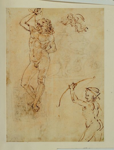 Skiss till Sankt Sebastians martyrskap ... av Francesco di Simone (attr. to)