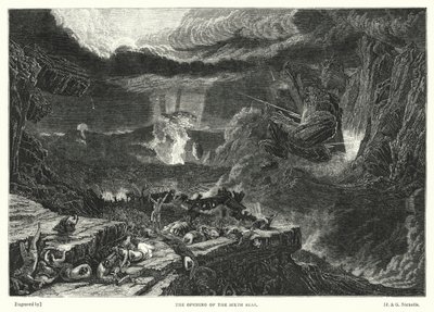 Öppningen av det sjätte inseglet (gravyr) av Francis (after) Danby
