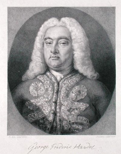 George Frederick Handel (1685-1759) graverad av Frederick Christian Lewis I (1779-1856) 1828 (gravyr) av Francis (after) Kyte