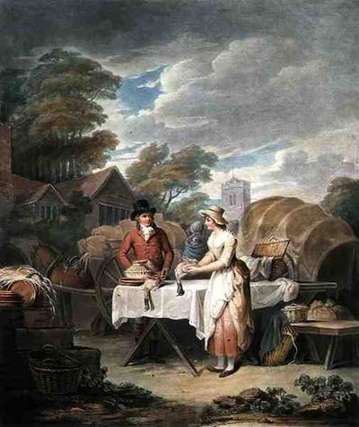 På marknaden, graverad av W. Annis, pub. av Morgan & Pearce av Francis (after) Wheatley