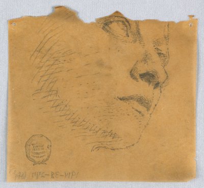 Delvis skiss av ett ansikte av Francis Augustus Lathrop
