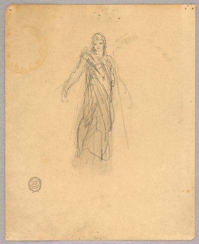 Skiss för centralfigur i himmelsfärden av Francis Augustus Lathrop