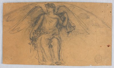 Skiss av ängel med blommor av Francis Augustus Lathrop