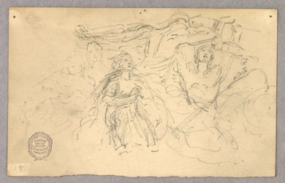 Skiss av figurgrupp för Ascension av Francis Augustus Lathrop