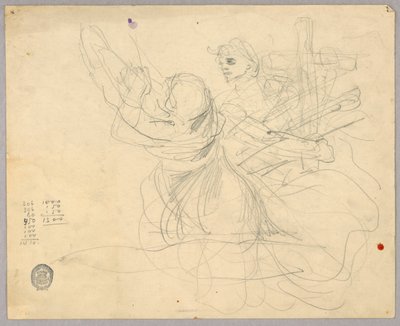 Skiss av figurer för Ascension av Francis Augustus Lathrop