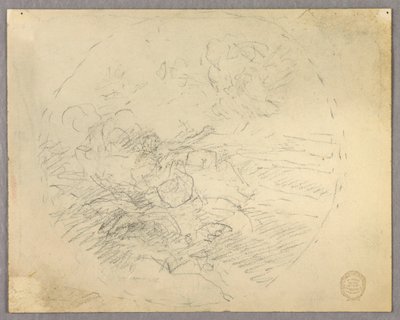 Skiss av figurer i en cirkel av Francis Augustus Lathrop