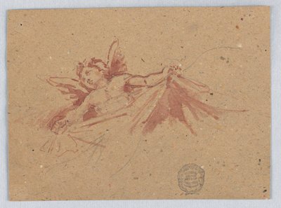 Skiss av Putti med draperi av Francis Augustus Lathrop