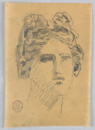 Skiss av kvinnans huvud av Francis Augustus Lathrop