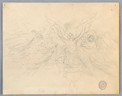 Skiss av dyrka änglar av Francis Augustus Lathrop