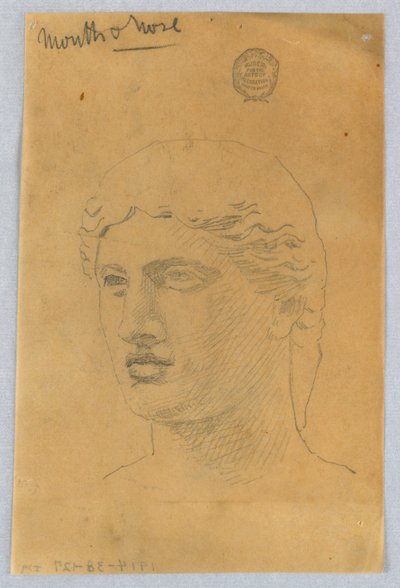 Skiss av ungdomens huvud av Francis Augustus Lathrop