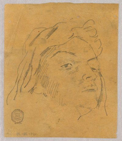 Skiss av ett huvud av Francis Augustus Lathrop