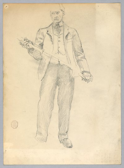 Skiss av en man av Francis Augustus Lathrop